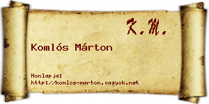 Komlós Márton névjegykártya