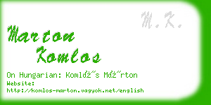 marton komlos business card